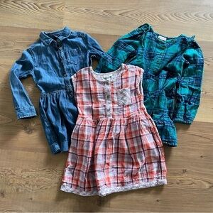 Girl dress bundle - Denim, Plaid, and Green Cat&Jack, Gap kids feminine casual